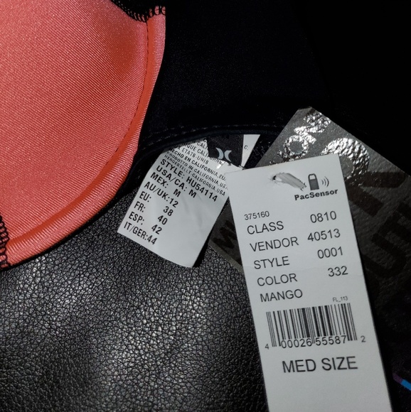 NWT Hurley Pink/Black Colorblock Bikini Swimsuit - Picture 3 of 4